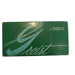 Greist Automatic Buttonholer Attachment Vtg Blue in Box Manual Style #6 Made USA